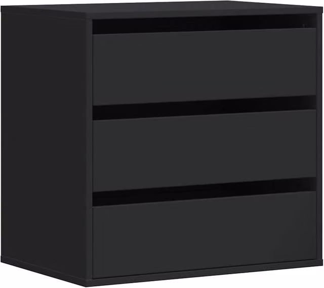 Berkfield Home Corner Chest of Drawers in Black, W: 60 cm, D: 41 cm, H: 58 cm