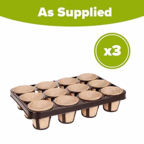 YouGarden Skelly Tray with 36 Jiffy Bio Pots and Black Plastic Planter Tub – 4