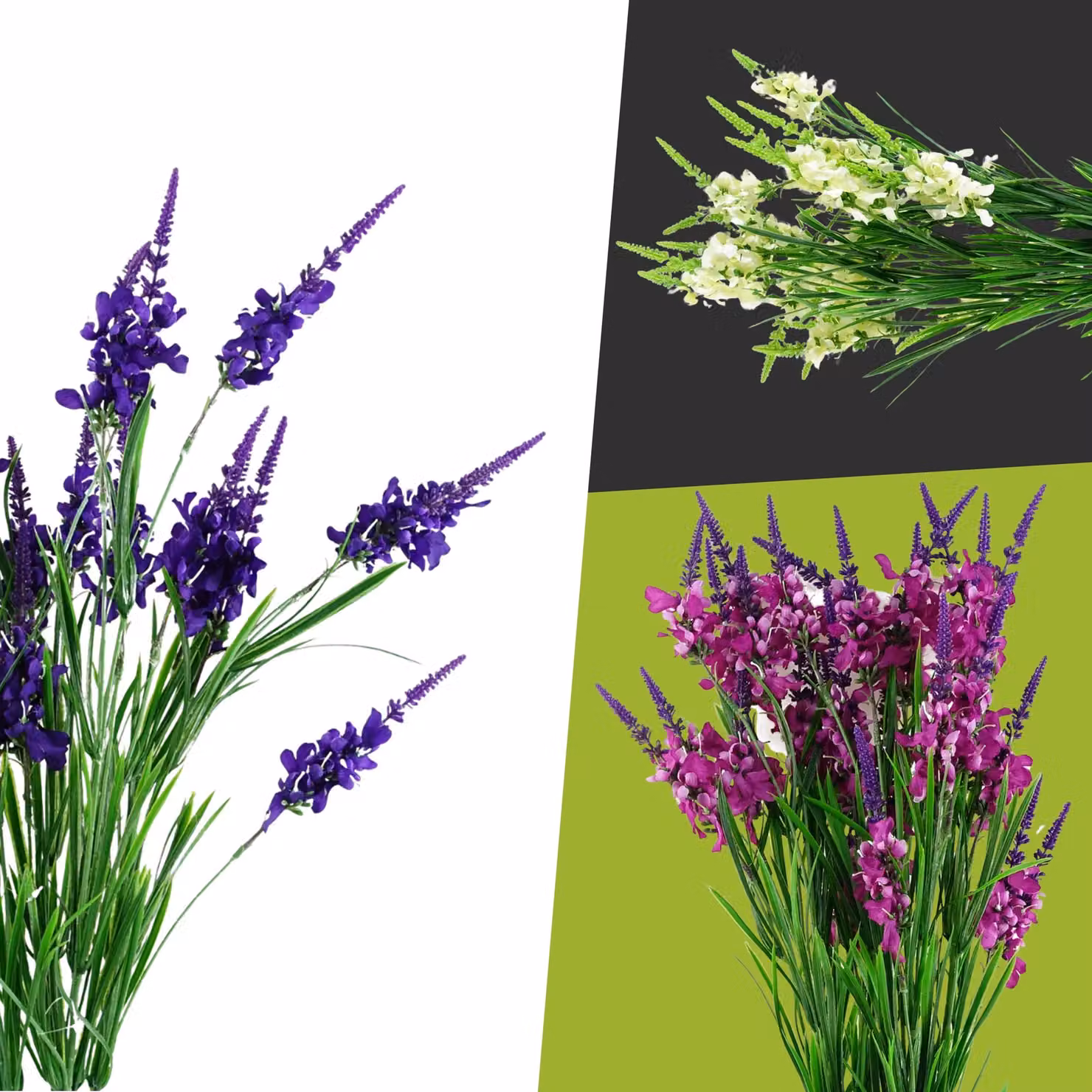 Pegdev Pack of 6 Pink, White and Purple Silk Larkspur Stems for Floral Arrangements and Weddings – 4