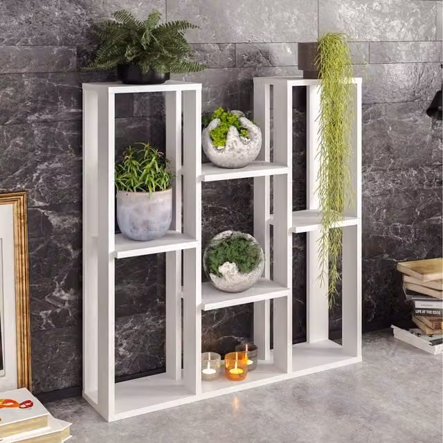 Decorotika Nevada White Wooden Plant Stand