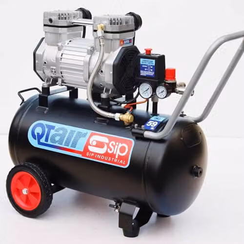 SIP QT Air Compressor Ultra Low Noise Oil-Free Direct Drive, Black, 50L, 1.1kW, 8 Bar – 2
