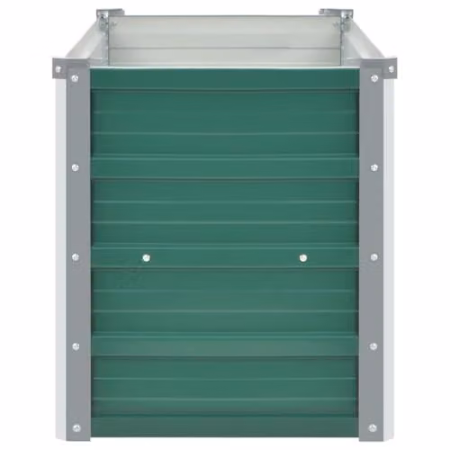 vidaXL Green Galvanised Steel Raised Bed for Vegetable, Herb or Ornamental Gardens, W/D/H: 100 x 40 x 45 cm – 4
