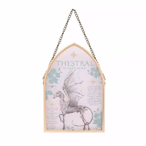 Widdop and Co Harry Potter Thestral Winged Horse Arch Plaque, Gold and Transparent Glass Wall Decor