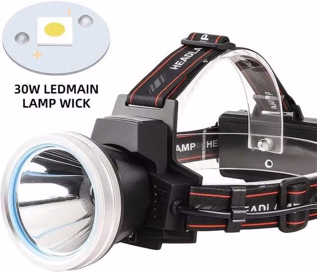 FLAVORA Rechargeable Waterproof LED Headlamp in Black – 1