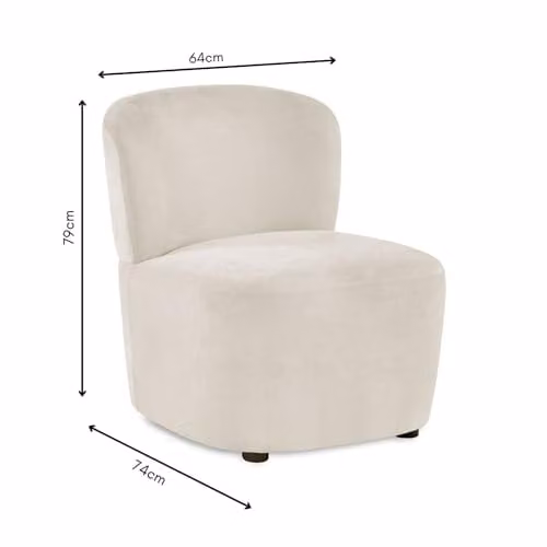 Julian Bowen Lunetta Beige Fabric Armchair, H 74 x W 79 x D 64 cm – 2