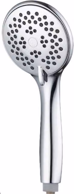 Blue Canyon Delta 3 Function Round Handheld Showerhead with Massage Jet in Silver Chrome, Diameter: 16.5 cm