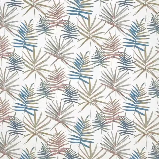 Prestigious Textiles Topanga Fabric Flamingo in Multicolour Blue and Pink