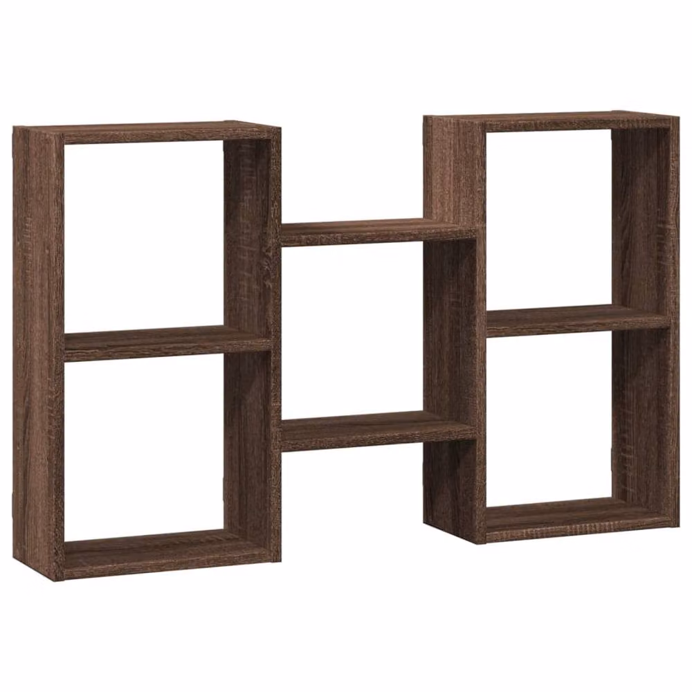 Berkfield Home Wall Mounted Shelf in Brown Oak, W/D/H: 96 x 18 x 60 cm – 3
