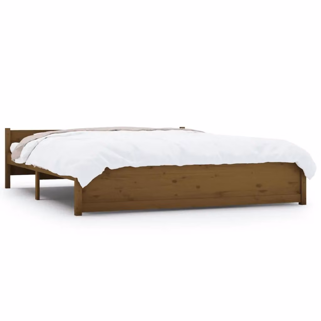 Berkfield Home Modern Solid Wood Pine Bed Frame, Brown, 200 x 200 cm – 2