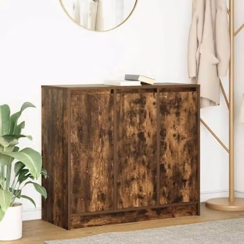 vidaXL Modern Sideboard in Smoked Oak Brown, Engineered Wood, W/D/H: 85 x 34 x 76 cm – 2