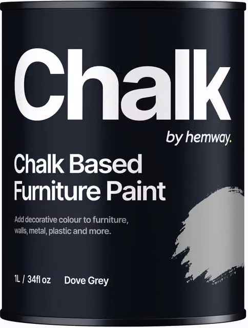 Hemway Chalk Based Furniture Paint Flat Matt in Dove Grey, 1L