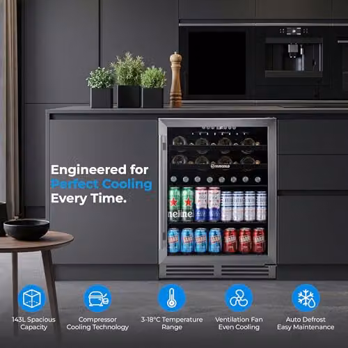 Subcold Integra60 Integrated Undercounter Wine Cooler with Compressor Cooling and LED Light, Stainless Steel, W/D/H: 59.5 x 57.5 x 82.6 cm – 2