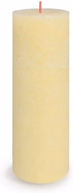 Bolsius Rustic Shine Pillar Candle, Sunny Yellow, H 19.0 cm x W 6.8 cm