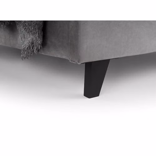 Julian Bowen Shoreditch Upholstered Velvet Bed Frame in Grey, Double (140x200 cm) – 4