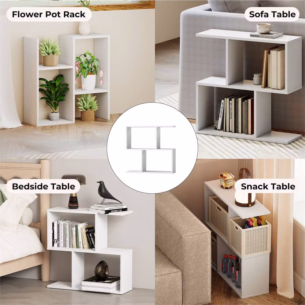 KORVIXA Modern White Square Sofa Side Table and Bedside Table W/D/H: 60 x 60 x 20 cm – 3