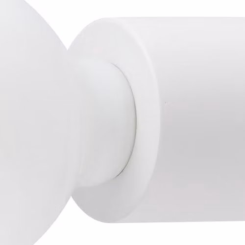 Netlighting Ten140 Minimalist White Aluminium Wall Light with Glass Sphere and E27 Bulb Holder