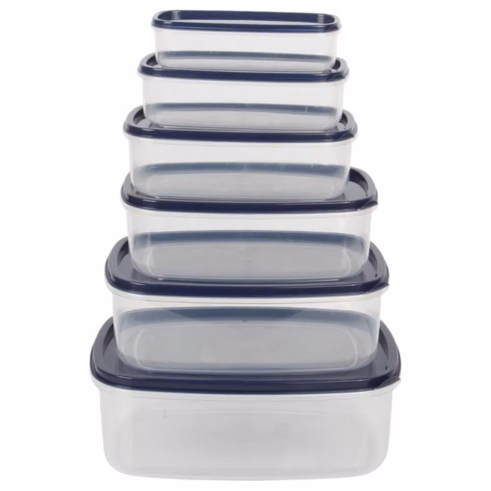 SPETLEK 6-Piece Clear Plastic Food Storage Container Set with Snap Lids – 3