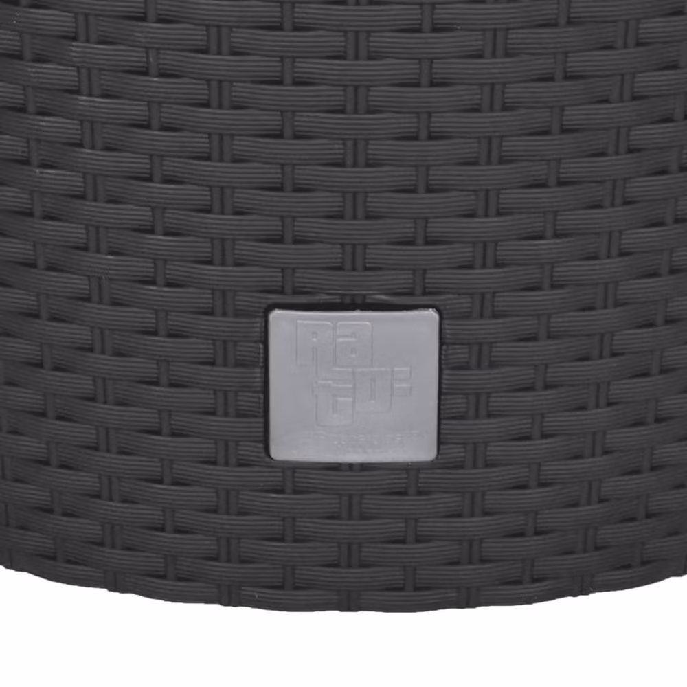 Berkfield Home Black Rattan Planter with Removable Anthracite Inner Tub, 15 L – 4