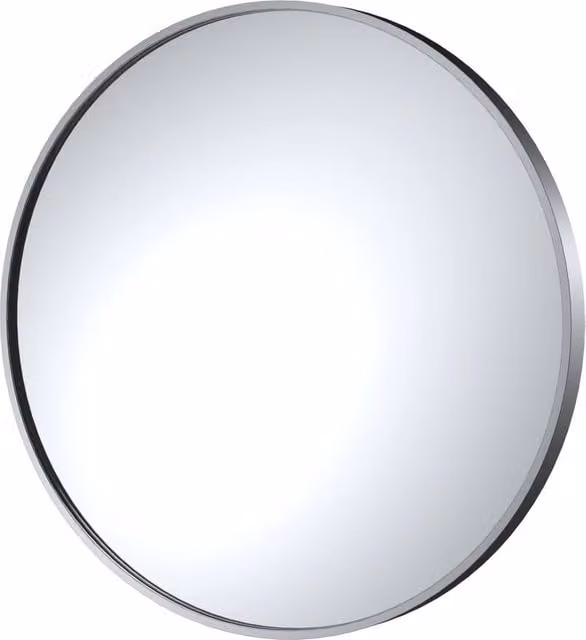 Balterley Round Modern Bathroom Mirror in Silver, Diameter: 80 cm