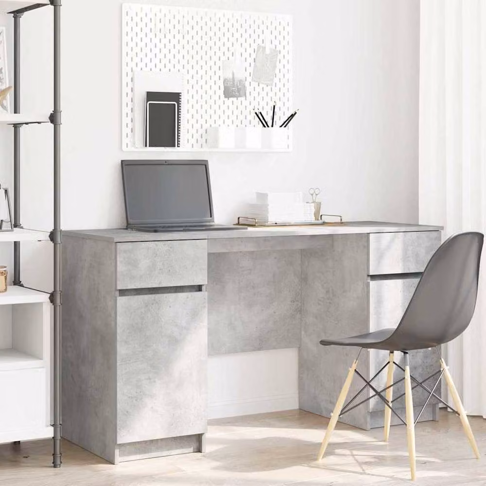 Berkfield Modern Writing Desk in Grey, W/D/H: 140 x 49 x 76 cm – 2