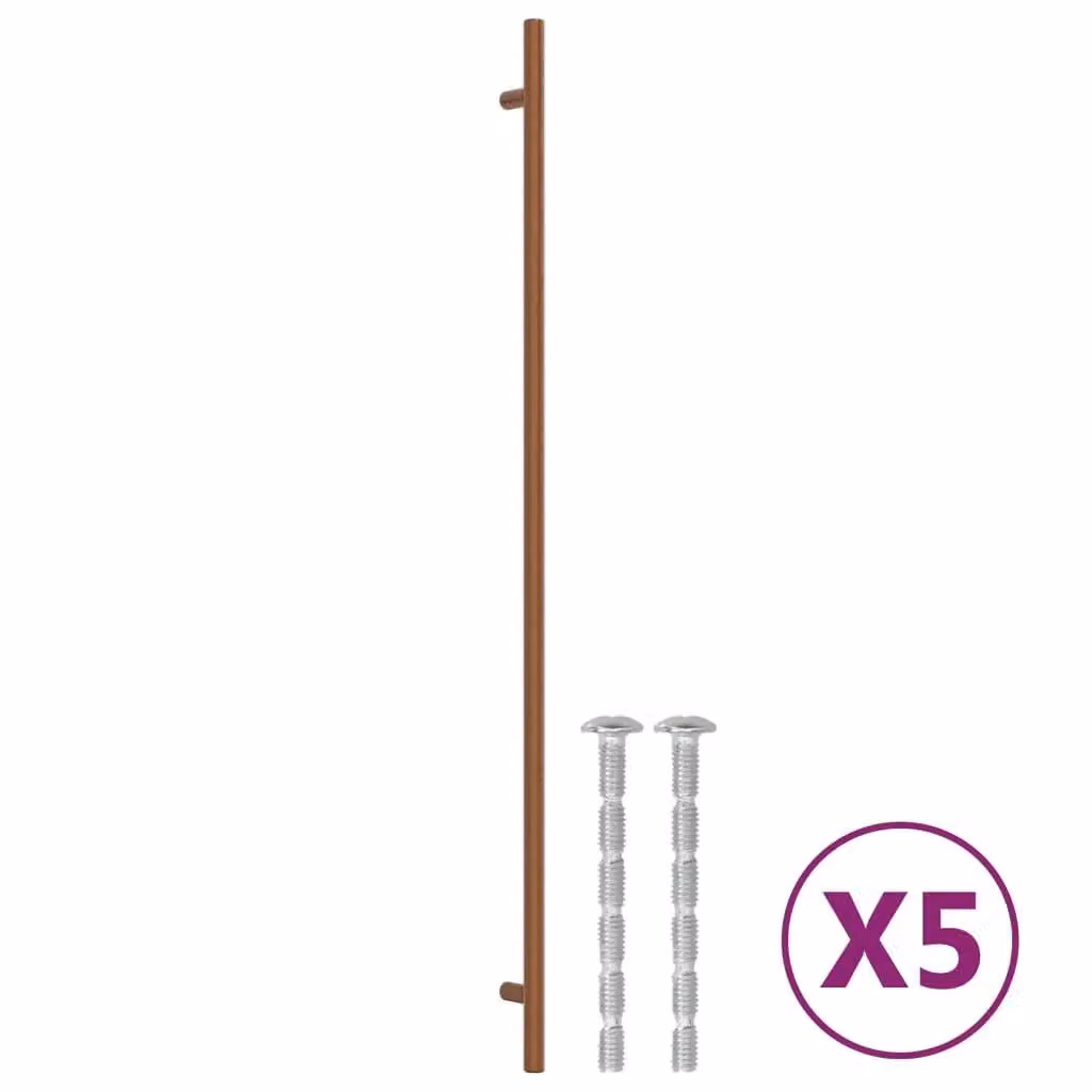 Berkfield Home Bronze Stainless Steel Cabinet Bar Handles, 5 Pack, Brown, Length: 48 cm – 2