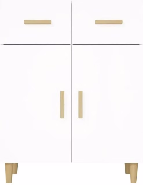 Berkfield Home White Sideboard in Matt Engineered Wood W/D/H: 69.5 x 34 x 89 cm