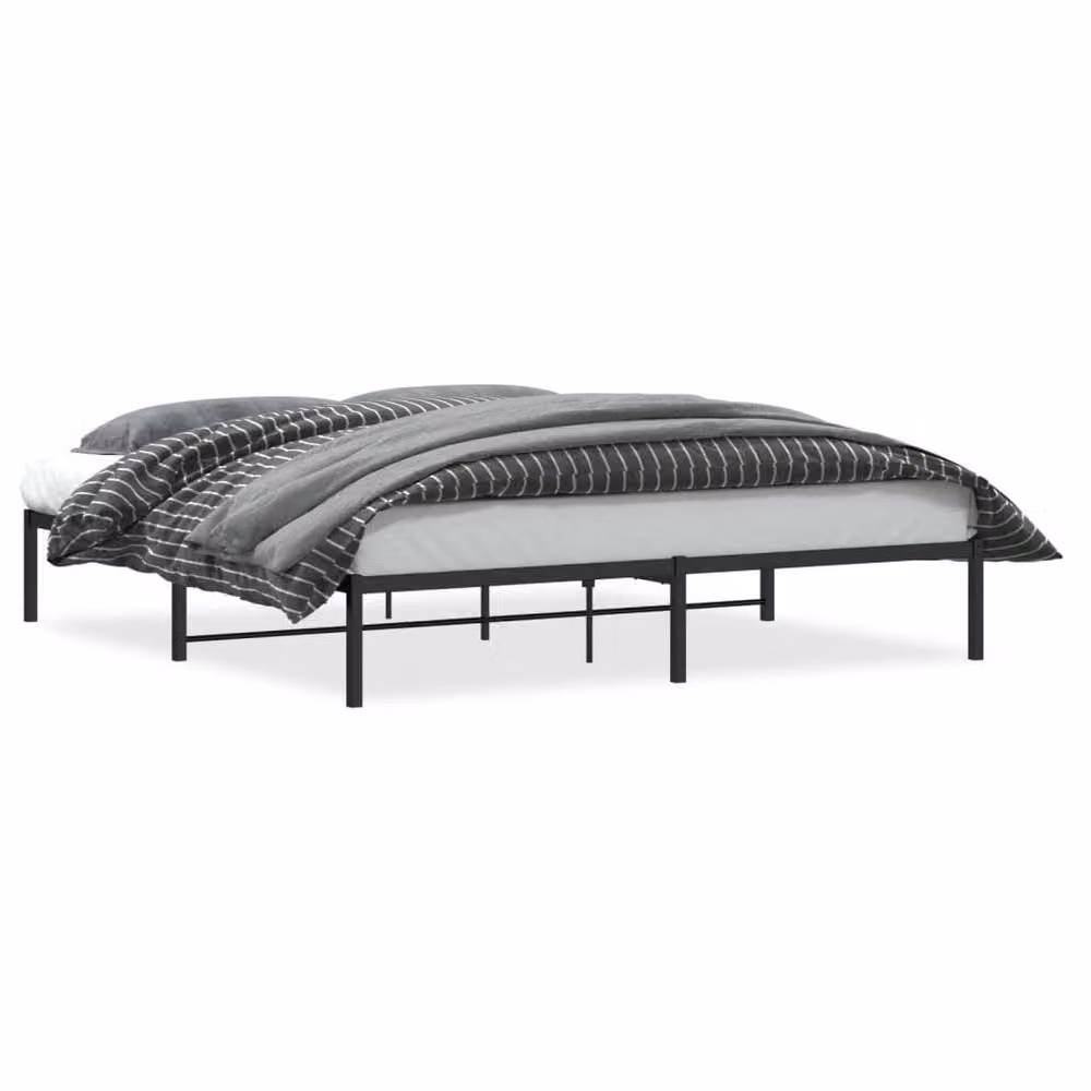 Berkfield Home Metal Bed Frame in Black, W: 183 cm x L: 213 cm – 2