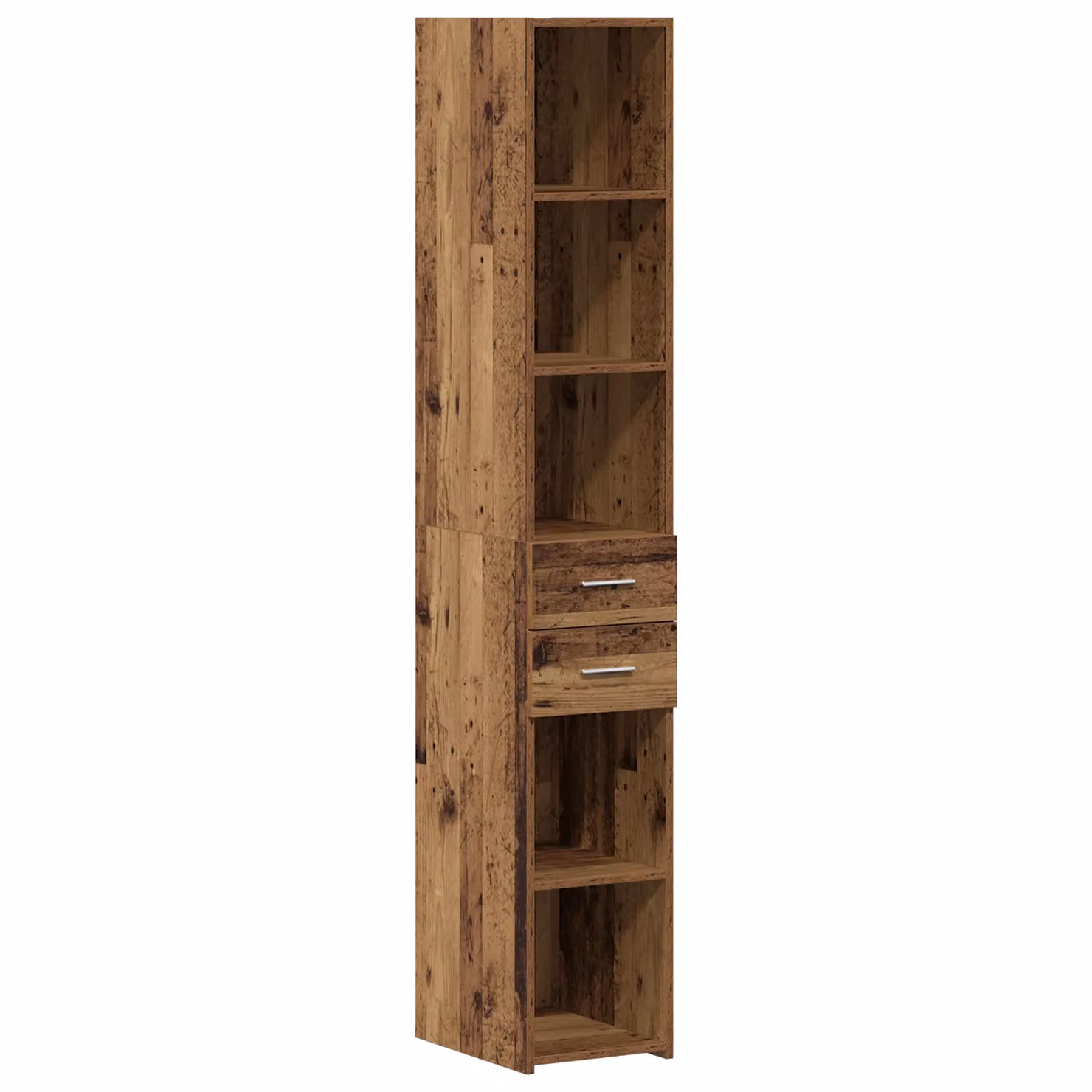 Berkfield Home Rustic Highboard in Old Wood Brown, W: 42.5 cm, D: 42.5 cm, H: 185 cm – 2