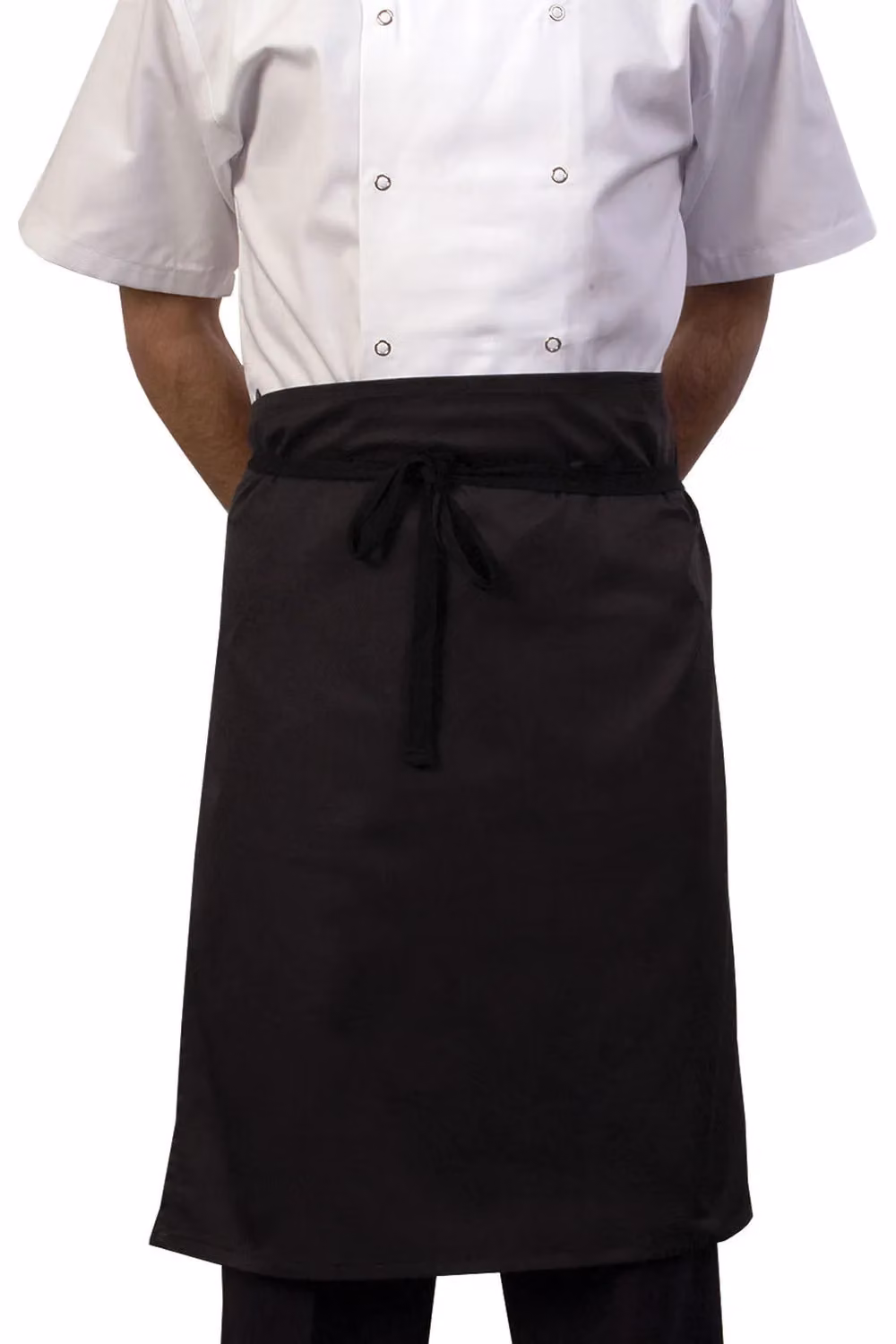 BonChef Black Poly-Cotton 24 Inch Waist Apron – 2