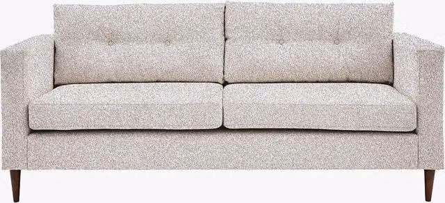 Perch & Parrow Nestler 3 Seater Mid-Century Linear Sofa in Beige Fabric