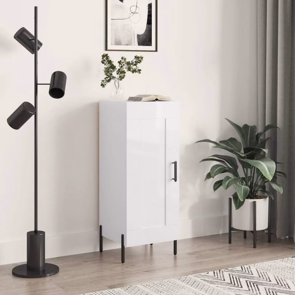 Berkfield Home Modern High Gloss White Sideboard, W/D/H: 34.5 x 34.5 x 90 cm – 2