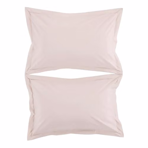 Christy Organic Cotton Percale Oxford Pillowcases, Set of 2, Pink, 50 x 75 cm