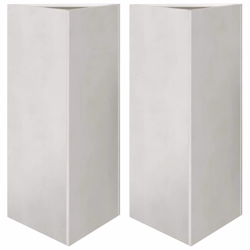 Berkfield Home Garden Triangular Planters, 2 Piece Stainless Steel Set in Silver, W: 40 cm, D: 34.5 cm, H: 70 cm – 2
