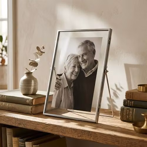 Nicola Spring Modern Rectangular Metal Photo Frames, Pack of 2, Silver and Gold, Fits 15 x 20 cm – 5