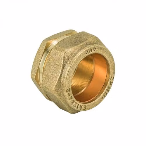 PrimaPlus Brass Compression Stop End 22mm, Grey (Pack of 10) – 2