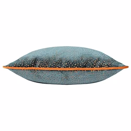 Paoletti Estelle Spotted Piped Cut Velvet Square Cushion in Petrol, W/D/H: 45 x 45 x 45 cm – 2