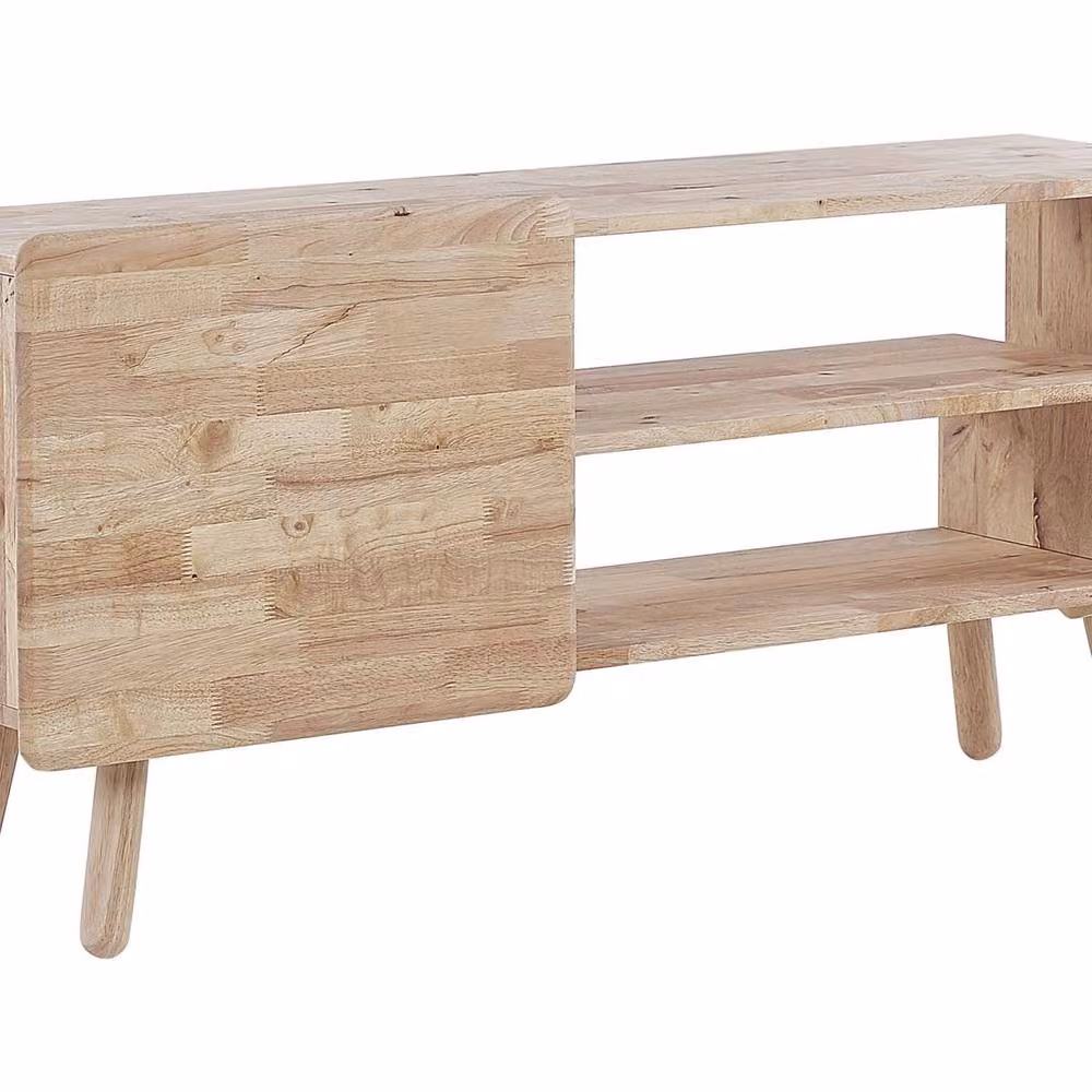 Wyld Haus Scandinavian Rubberwood 1-Door TV Stand in Brown – 2