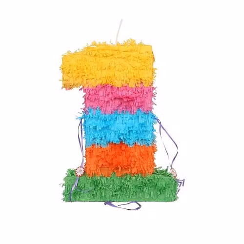 Fax Potato Number 1 Pop-Out Piñata Set with Blue Stick and Blindfold, Multicolour Birthday Party Decoration Pack – 2