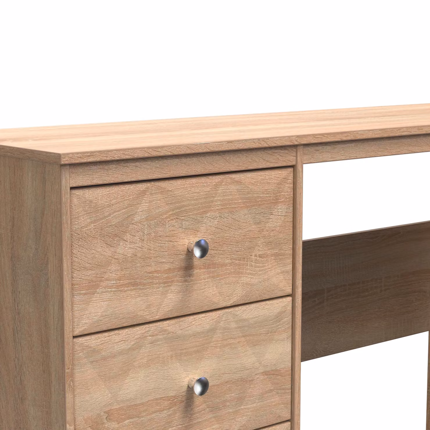 Ready Assembled 2 U Memphis 3 Drawer Desk in Light Oak – 3