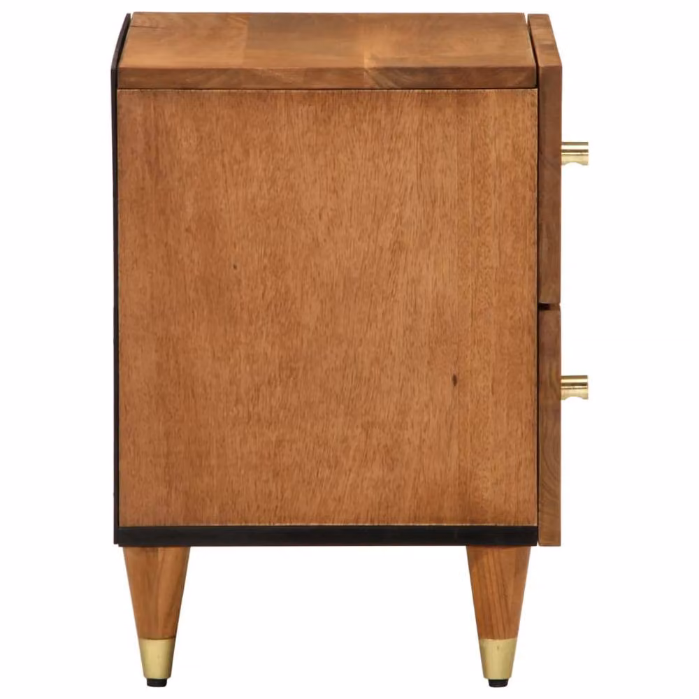 Berkfield Home Beautiful Bedside Cabinets, Set of 2, Brown Solid Mango Wood, W/D/H: 40 x 33 x 46 cm – 3