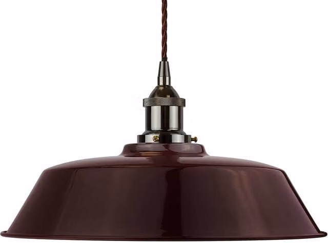SE Home Chancery Pendant Light in Burgundy Red and Black Nickel with Brown Twisted Details – 1