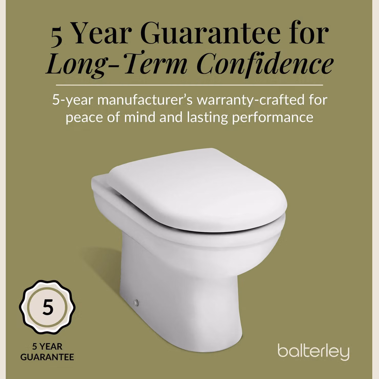 Balterley White Ceramic Round Back to Wall Toilet Pan W/D/H: 39.5 x 36 x 54 cm – 4