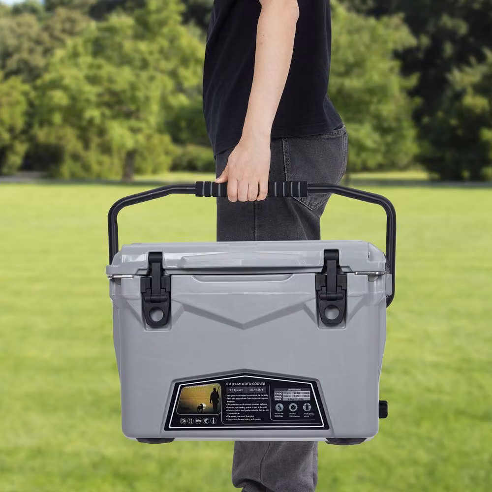 London Boutique Ice Chest Cooler Box 20QT Grey – 6
