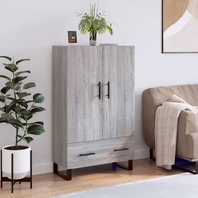 Berkfield Home Modern Grey Sonoma Highboard W/D/H: 69.5 x 31 x 115 cm – 1