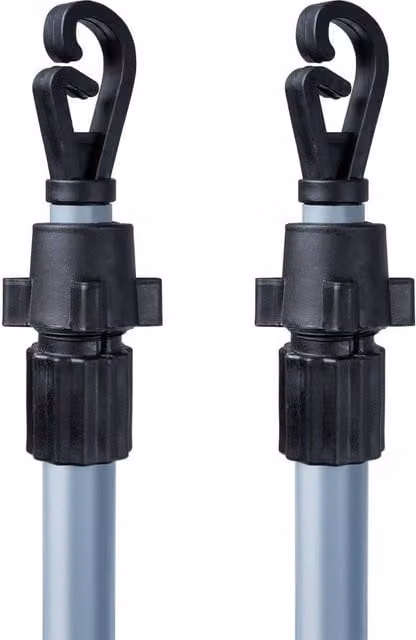 Pelle & Sol Set of 2 Grey Telescopic Iron Washing Line Poles for Outdoor Drying – 1