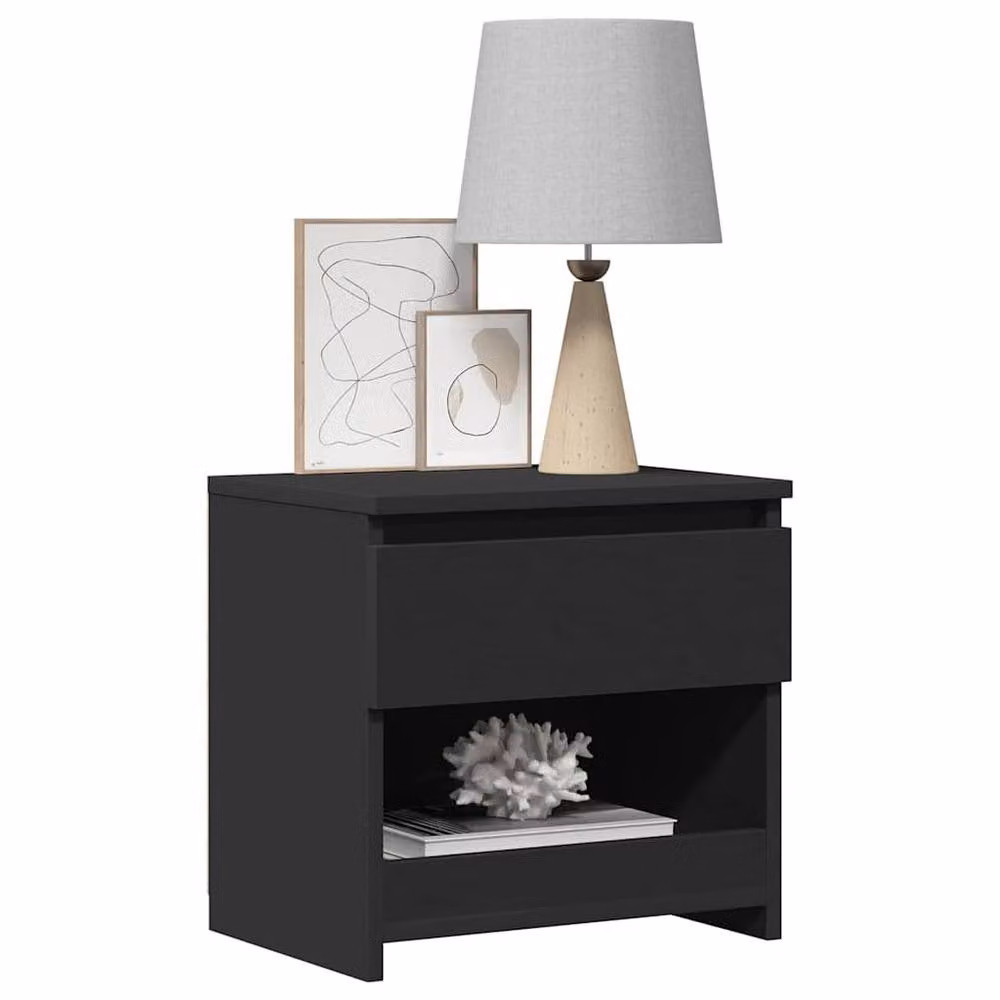 Berkfield Home Elegant Bedside Cabinet in Black, W/D/H: 40 x 30 x 39 cm – 4