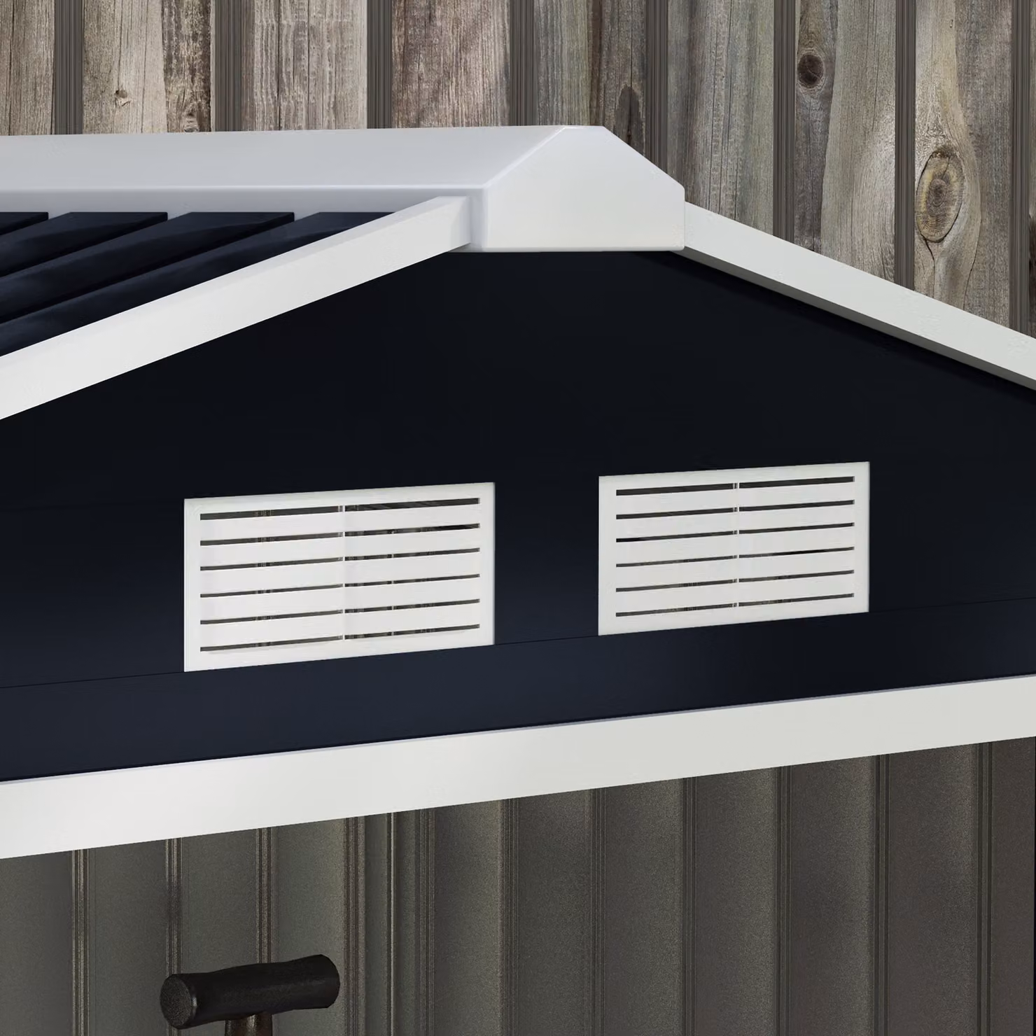 Outsunny Weatherproof Metal Garden Tool Shed with Foundation and Sliding Doors, Dark Grey, W: 216.96 cm, D: 121.92 cm, H: 185.0 cm – 8