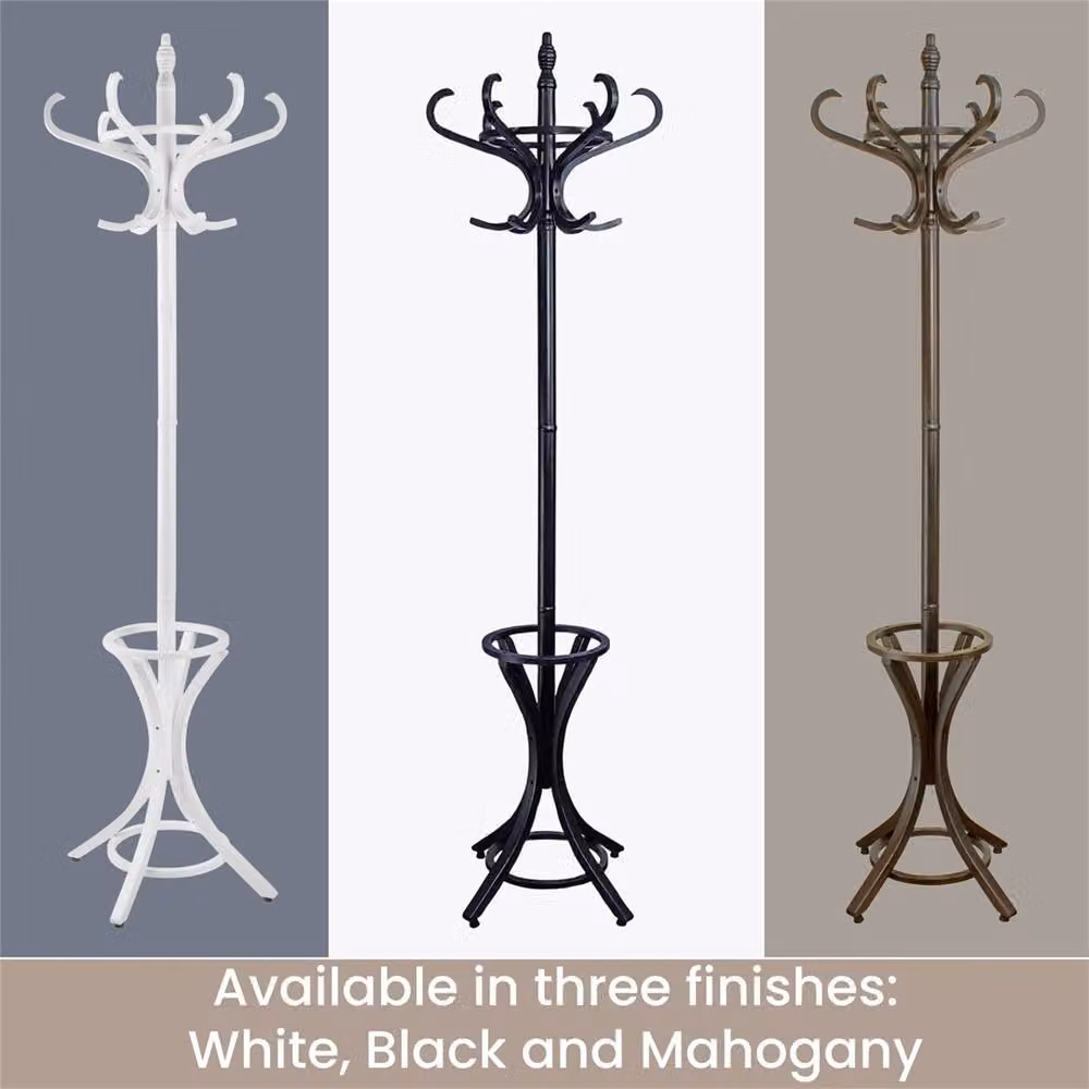 Nordara White Wooden Coat Rack Tree with 12 Hooks, Height: 185 cm – 3