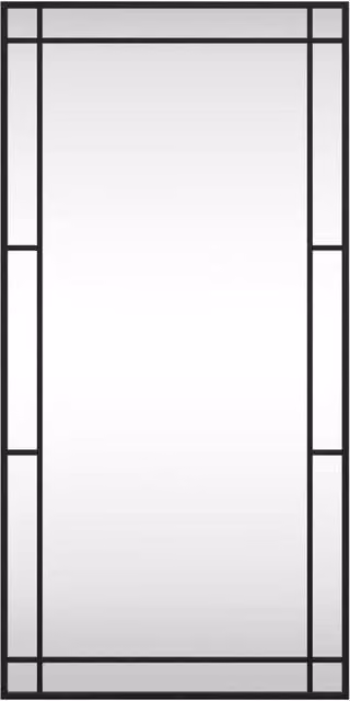 Berkfield Home Rectangular Wall Mirror in Black Metal and Glass, W: 50 cm, H: 100 cm – 1