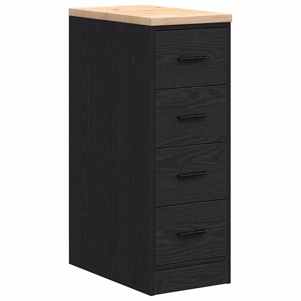 Berkfield Home Durable Garage Storage Cabinet in Black, Solid Pine Wood, W/D/H: 30 x 51 x 85 cm – 3